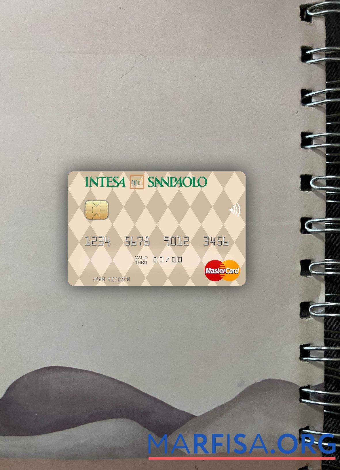 Realistic Italy Intesa Sanpaolo mastercard photolook front template
